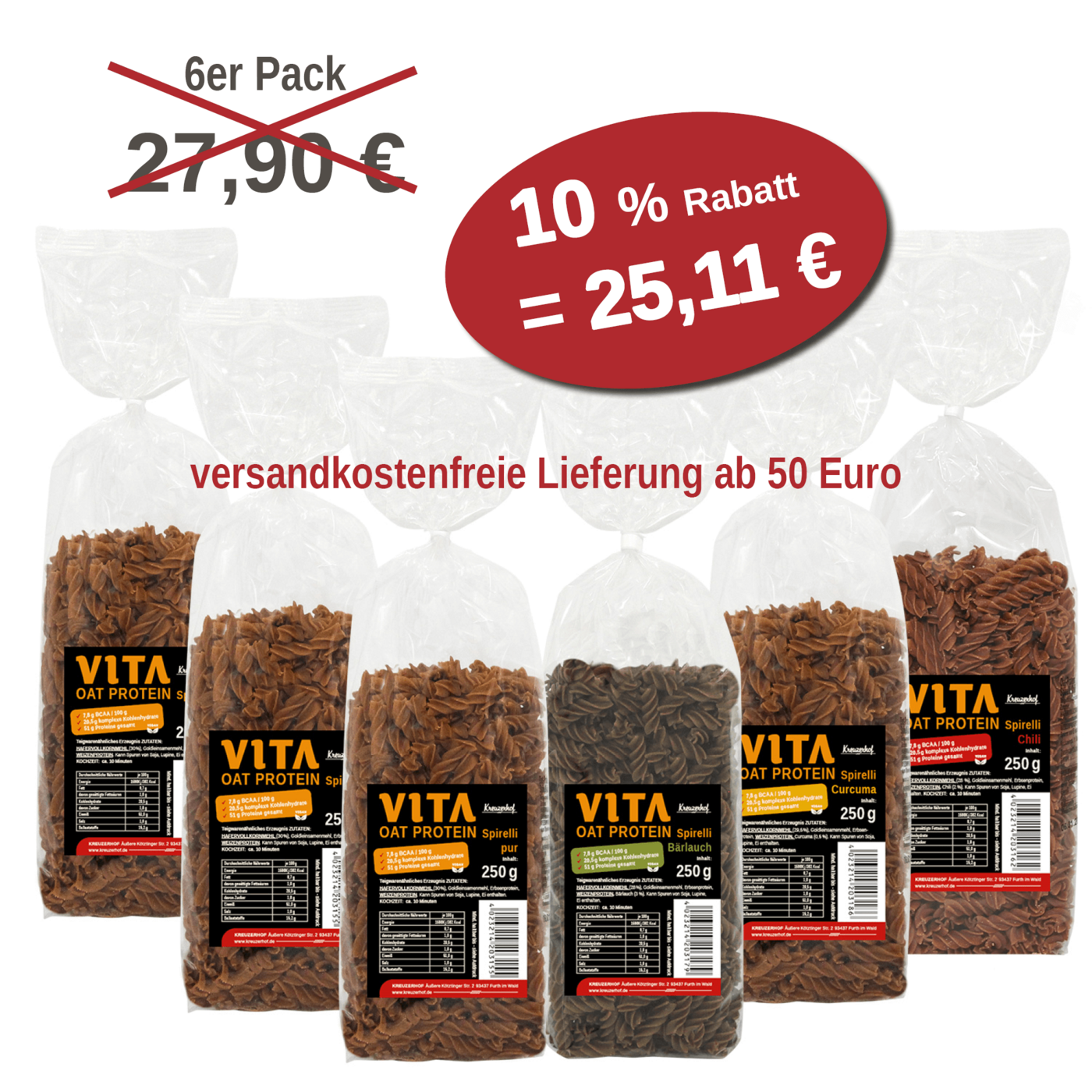 Oat Protein Spirelli 6er Pack Oat Protein Spirelli 6er Pack