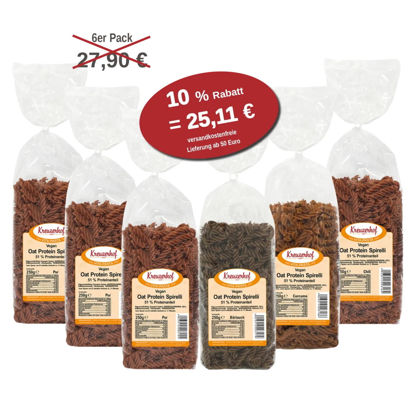 Oat Protein Spirelli 6er Pack