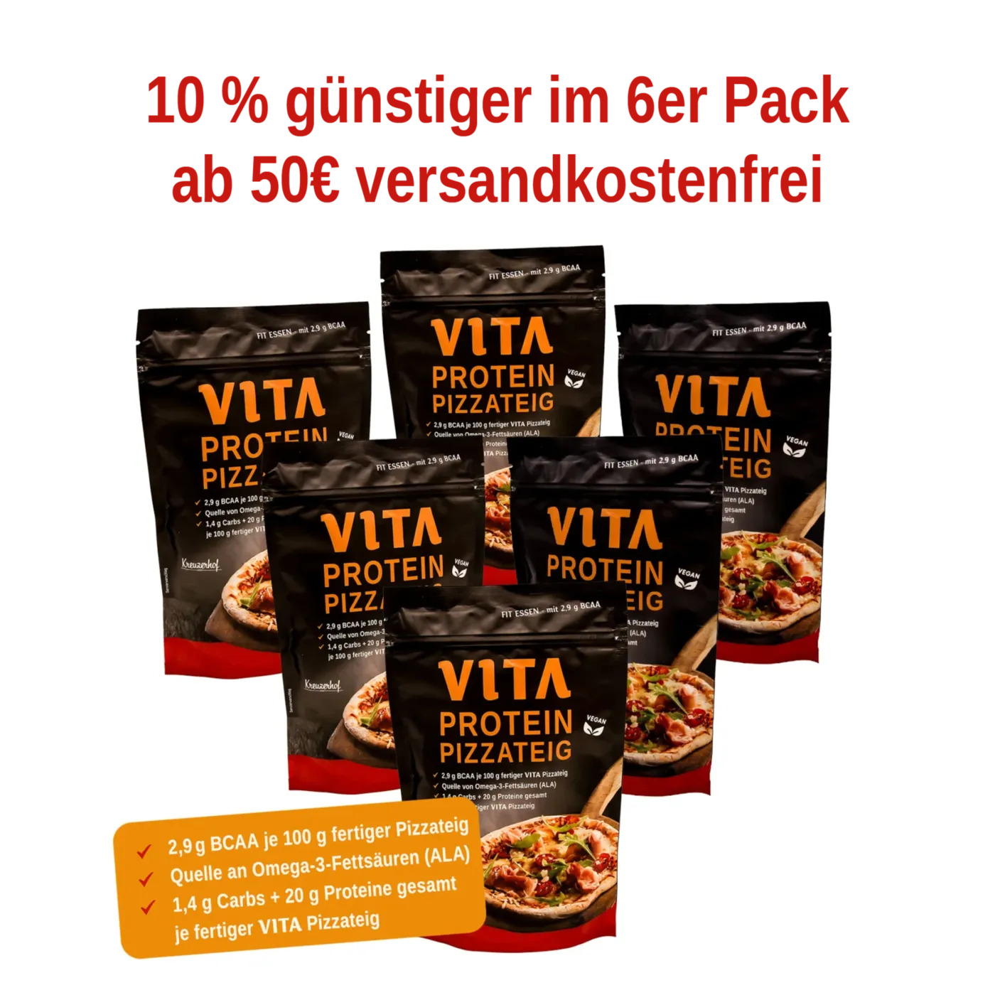 6er Pack VITA Protein Pizzabackmischung