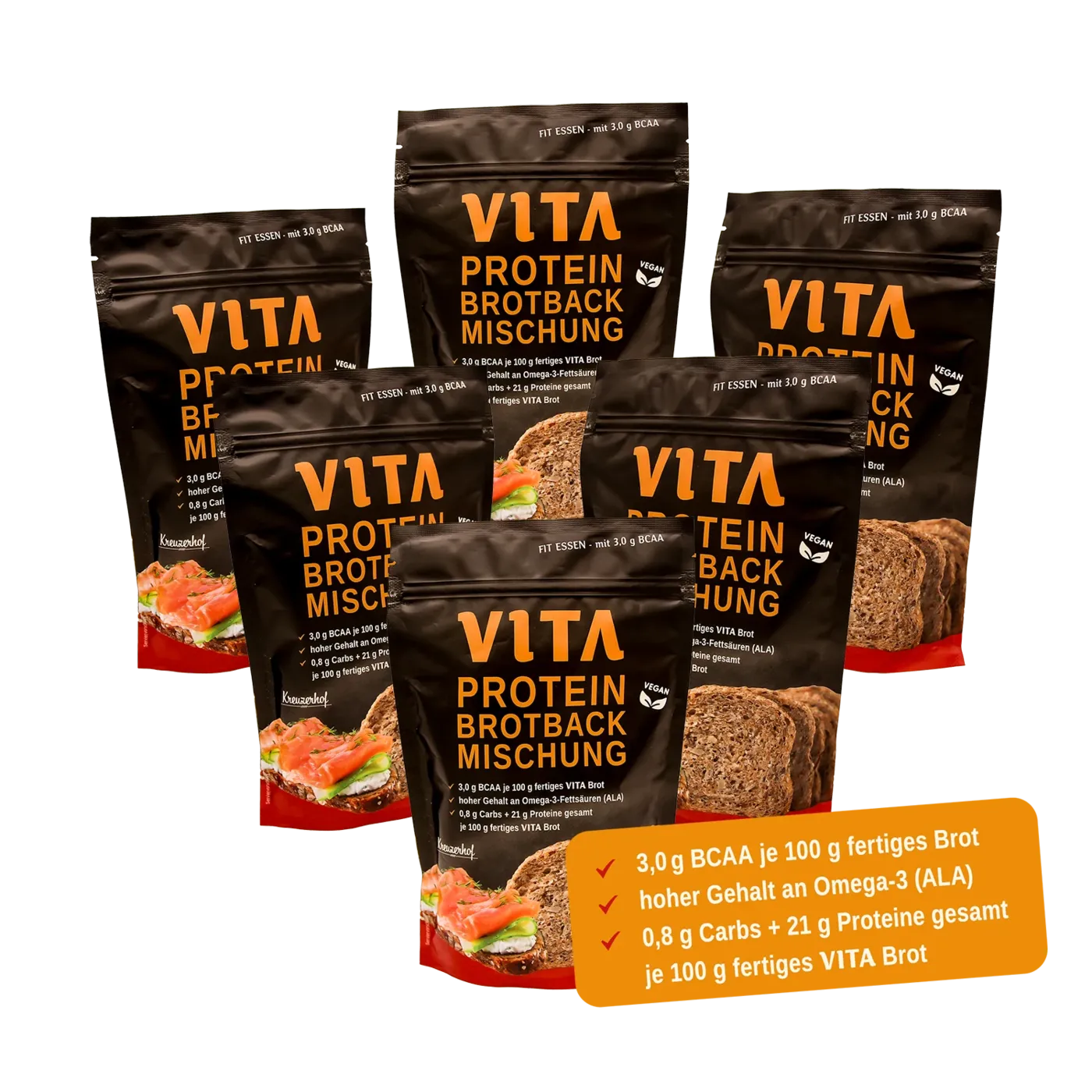 6er Pack VITA Protein Brotbackmischung