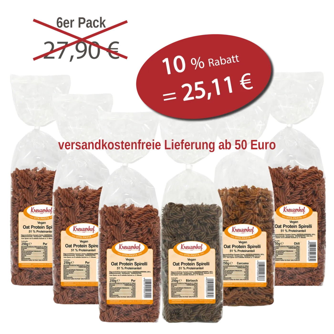 Oat Protein Spirelli 6er Pack